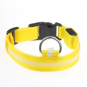 LED Luminous Pet Dog Collar Night (Option: Yellow Light-XXS)