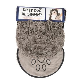 DGS Pet Products Dirty Dog Shammy Towel Extra Large Brown 16" x 38" x 0.5" (Color: Grey, size: Extra Large)