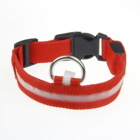 LED Luminous Pet Dog Collar Night (Option: Red Light-Rechargeable S)