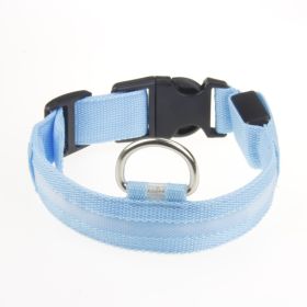 LED Luminous Pet Dog Collar Night (Option: Blue Light-L)